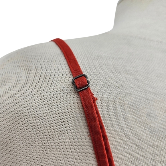 Abercrombie & Fitch Pleated Bralette Crop Tank Top Red Orange Ruched Shirt Large - Picture 5 of 9